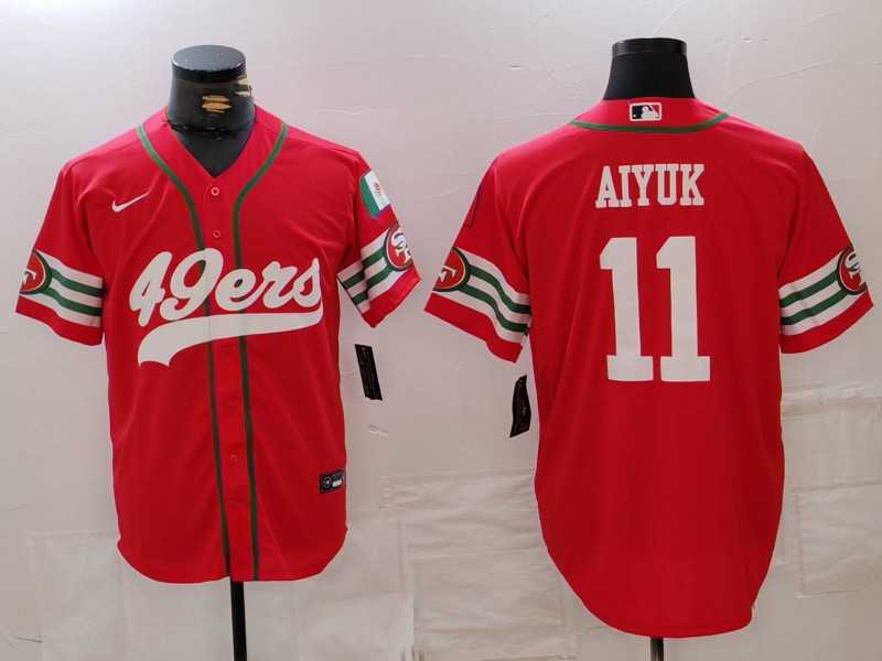 Men%27s San Francisco 49ers #11 Brandon Aiyuk Red Mexico Cool Base Stitched Baseball Jersey->san francisco 49ers->NFL Jersey